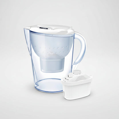 Blue Premium Kettle with Activated Carbon Filter on a studio background