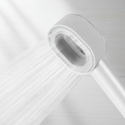 White shower head on a black background