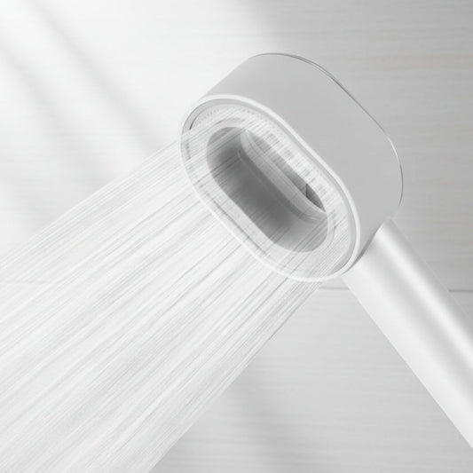 White shower head on a black background